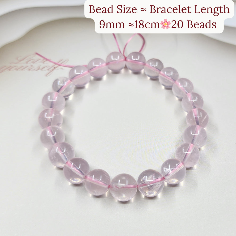 Starlight Rose Quartz Bracelet 天然星光粉晶手串 Gelang Kristal Rose Quartz Bercahaya | Love · 爱 · Cinta | Healing 能量 · Penyembuh