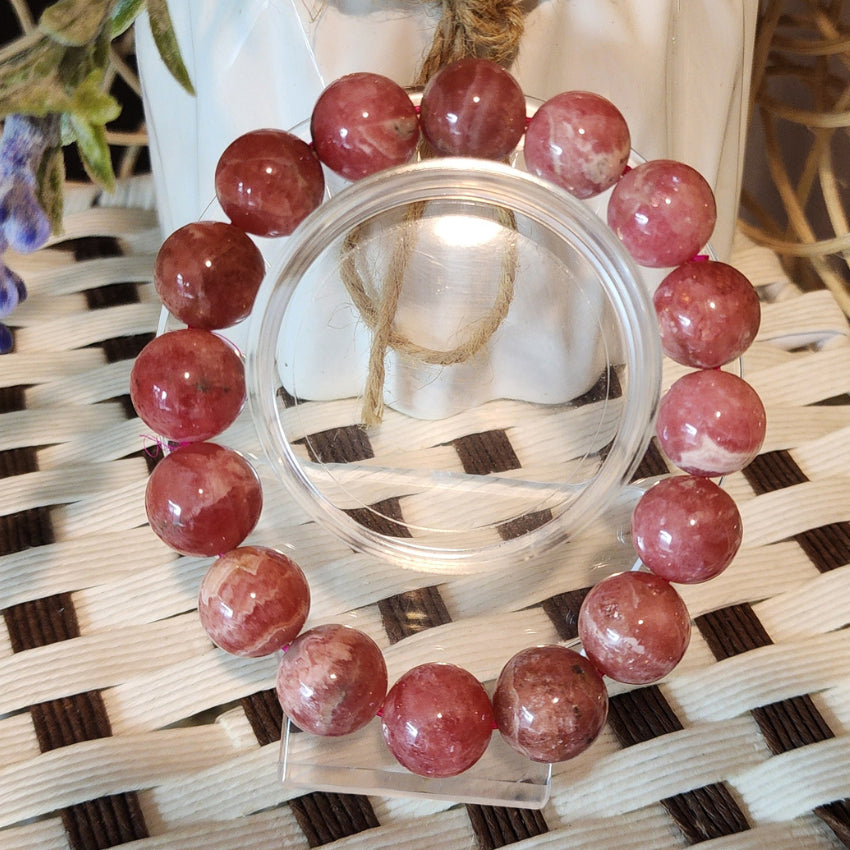 Genuine Rhodochrosite Bracelet - [Stone of Love] 天然红纹石手串"爱情石"  Gelang Rhodochrosite Asli [Batu Cinta]
