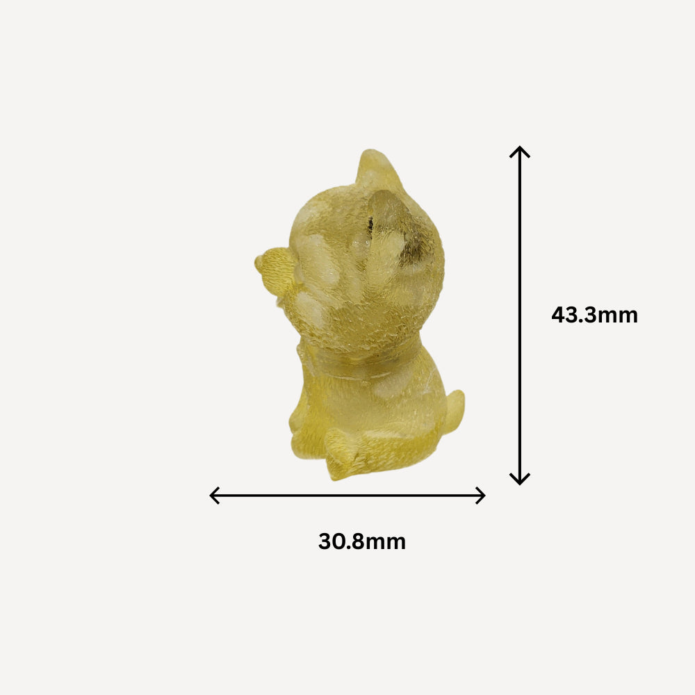 Ruxin'sRadiance: Green-White Speckle Crystal Pomeranian – Resin 绿白晶博美犬：胶宠 Anjing Pomeranian Kristal Hijau Putih Bintik