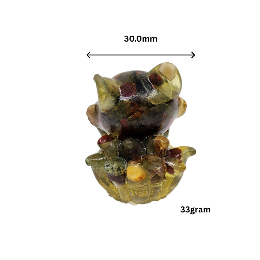 Ruxin's Radiance: Mini Crystal 9-Tailed Fox – Resin 九尾狐：碎石胶宠 Musang 9 Ekor Kristal Pelbagai Warna – Resin