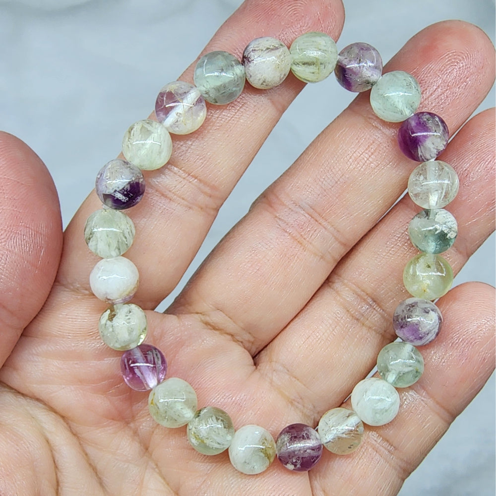 Ruxin Natural Feather Fluorite BraceletClarity & Intuition天然羽毛萤石手链清晰 · 平衡 · 守护Gelang Fluorit Bulu Semula JadiTenang