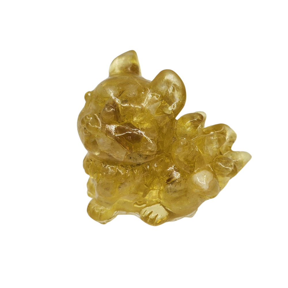 Ruxin's Radiance: Mini Crystal 9-Tailed Fox – Resin 九尾狐：碎石胶宠 Musang 9 Ekor Kristal Pelbagai Warna – Resin